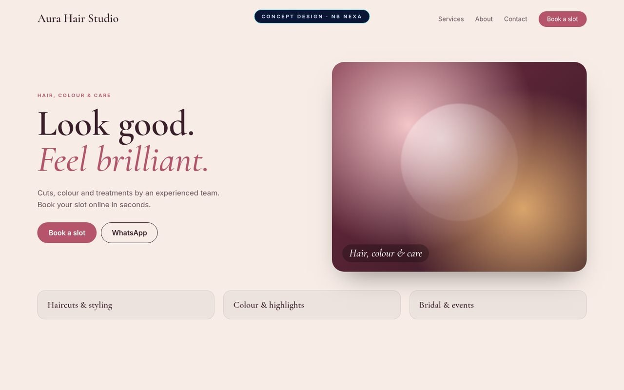Concept salon website