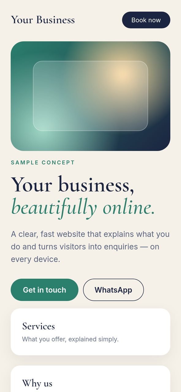 Website on a phone
